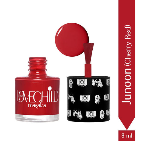 LoveChild Junoon  Breathable Cherry Red Glossy Nail Paint